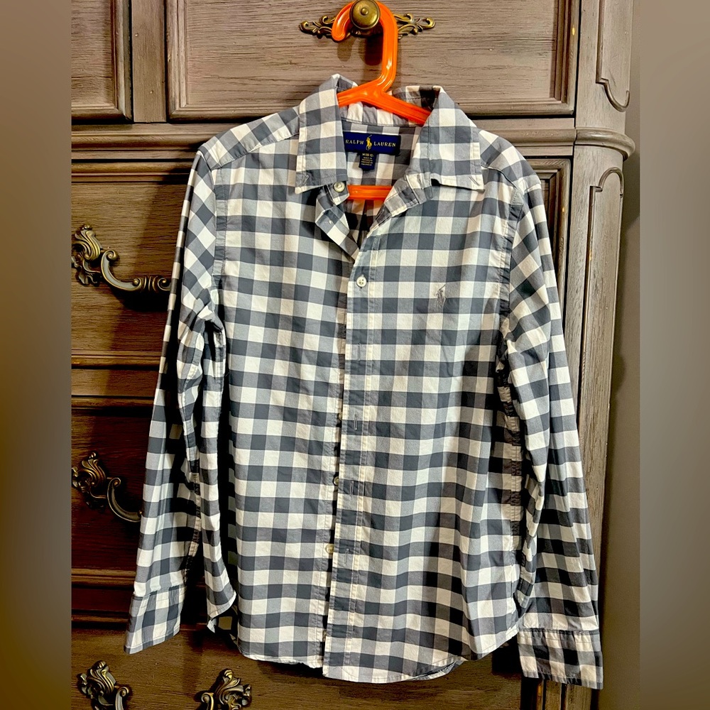 Ralph Lauren kids plaid long sleeve button down